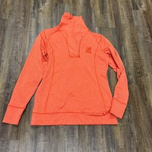 The Home Depot Pullover Orange Quarter Zip Athletic Shirt Womens Size Medium